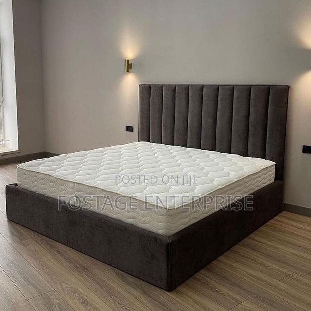 Brand Durable Suede Black Bed · Photo 1