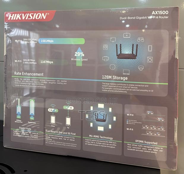 Hikvision Wifi 6 Router Dual-Band Wireless Ax1500m Ds-3wr15x · Photo 2