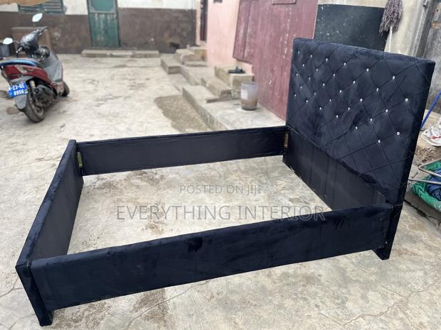 Brand New Double Bedframe Suede Fabric Black Color for Sale · Photo 2