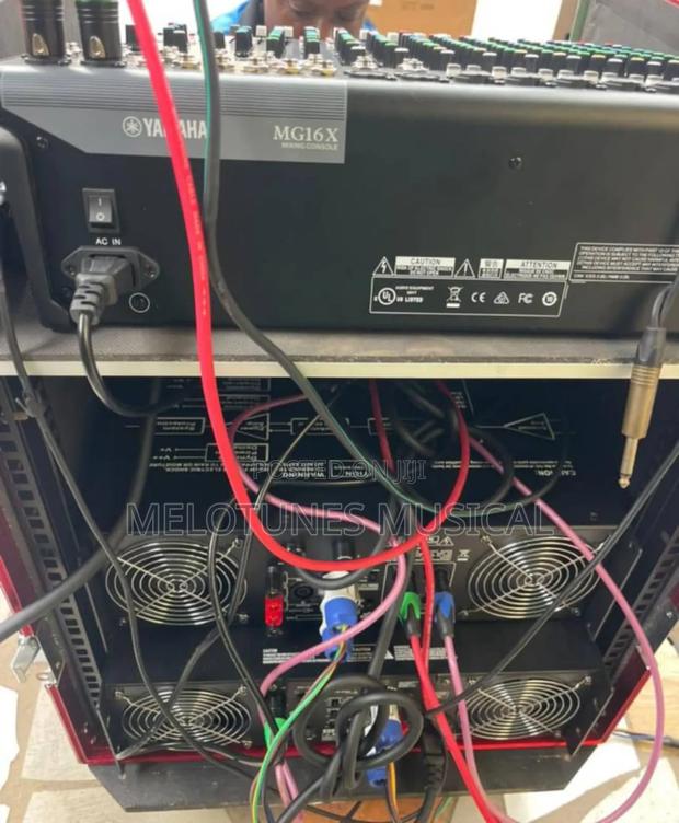 Full Set of Amplifiers in Rack With Mixer Cabling · Photo 2