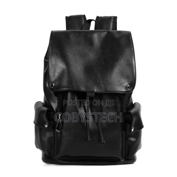 Pu Leather Backpack Unisex- Brown/Black/Grey · Photo 3