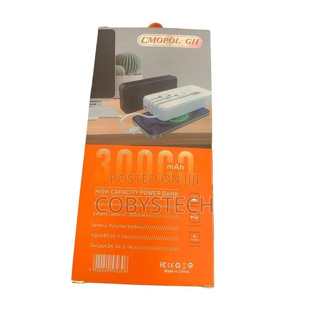 30,000mah Power Bank With Charging Cable - Black · Photo 2