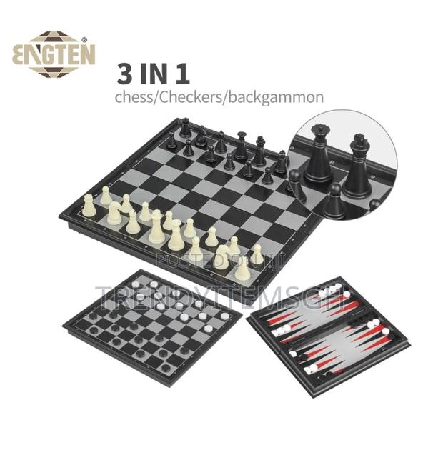 3 in 1 Chess Board Set Checkers Backgammon Game · Photo 2