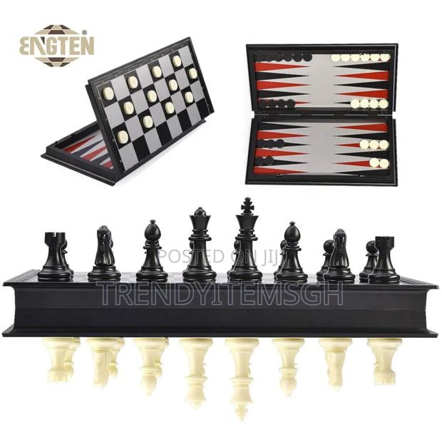 3 in 1 Chess Board Set Checkers Backgammon Game · Photo 3