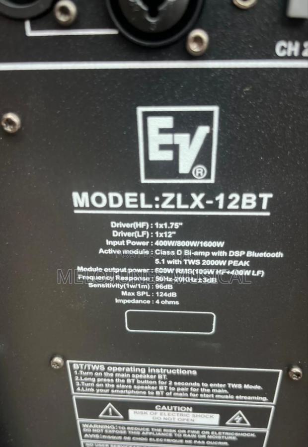 Electro-Voice ZLX-12bt 12" 1000w Bluetooth Powered Speaker. · Photo 4
