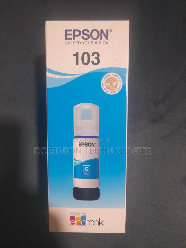 Epson 103 Cyan Original Ink Bottle (C13t00s24a) 65ml · Photo 1
