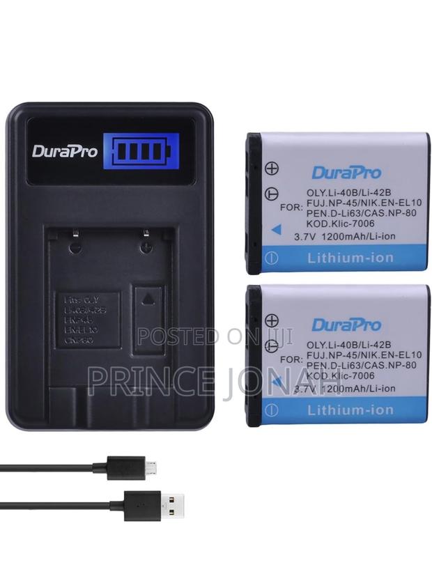 Durapro 2pcs 3.7v 1200mah en-El10 Li-40b Np-45 Battery · Photo 1