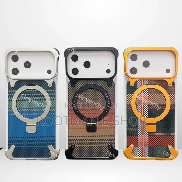 Frameless Metal + Leather Magsafe Stand Case for iPhone 17pro/Pro Max · Photo 1