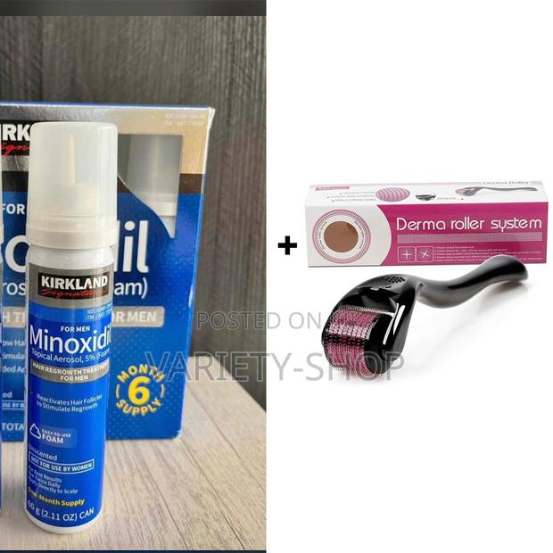 Kirkland Minoxidil Foam + Derma Roller for Fast Hair Growth · Photo 1
