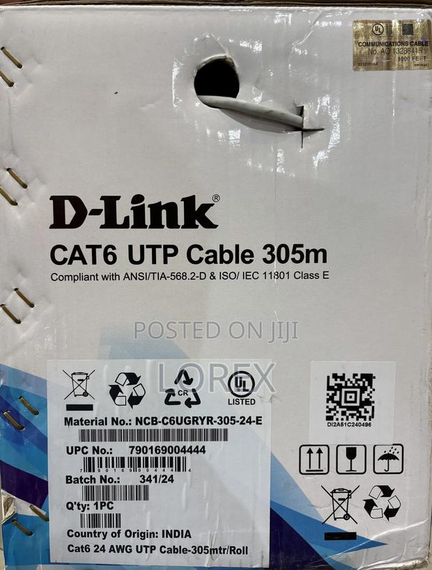 D-Link Cat6 Network Utp24awg Cable Copper NCB-C6ugryr-305-24 · Photo 3