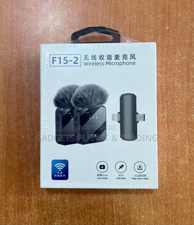 2 in 1 Wireless Lapel Microphone for iPhone Android- F15-2 · Photo 1