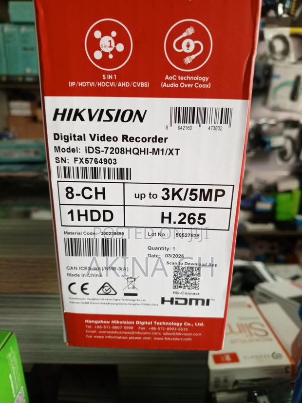 Hikvision 8ch 5mp Acusense Ai DVR Ids-7208hqhi-M1/Xt · Photo 2