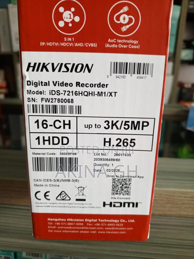 Hikvision 16ch 5mp Acusense Ai DVR Ids-7216hqhi-M1/Xt · Photo 2