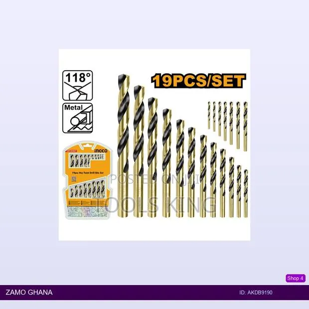 19pcs HSS Twist Drill Bits - Akdb9190 · Photo 1