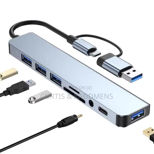 8 in 1 Type C/USB Multifunctional Dock Station Adapter/Sd Card Reader · Photo 1