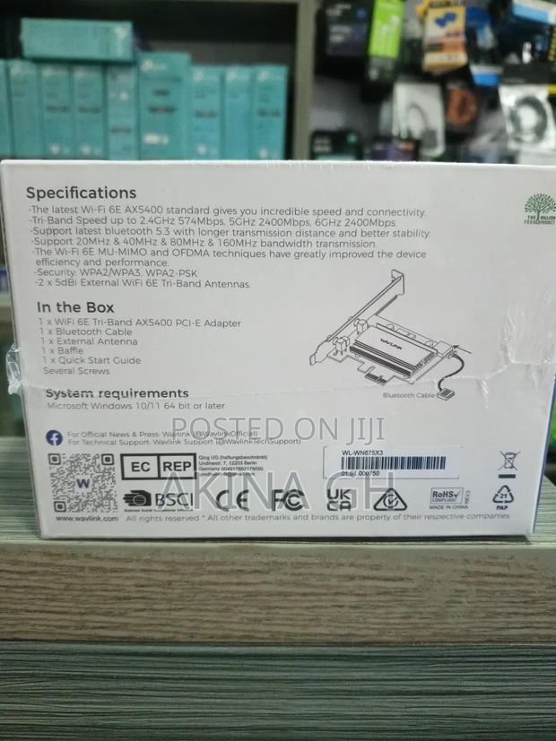 Wavlink Wi-Fi6 Tri-Band Ax5400 Pci-E Wifi Adapter With Bluetooth · Photo 2