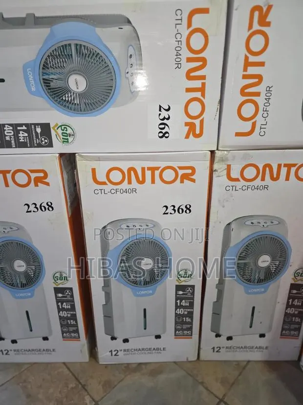 LONTOR CTL-CF040R – 12" Rechargeable Water Cooling Fan · Photo 1