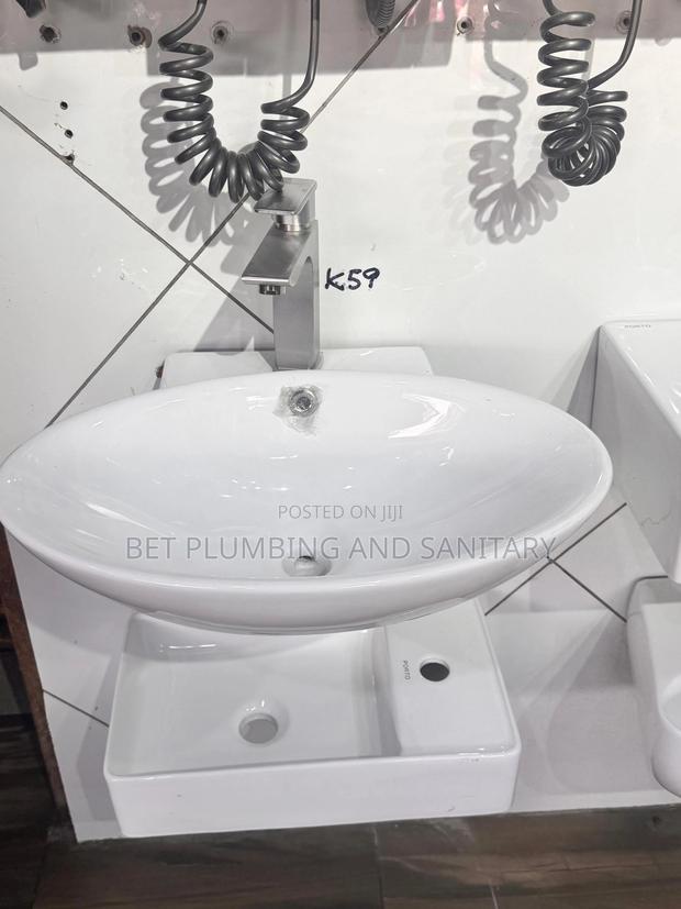 Wall _Hung Hand Wash Basin (Complete) With Tap