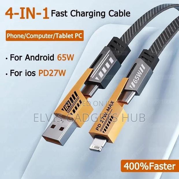 4 In 1 Metal Flat Braided Cable · Photo 4