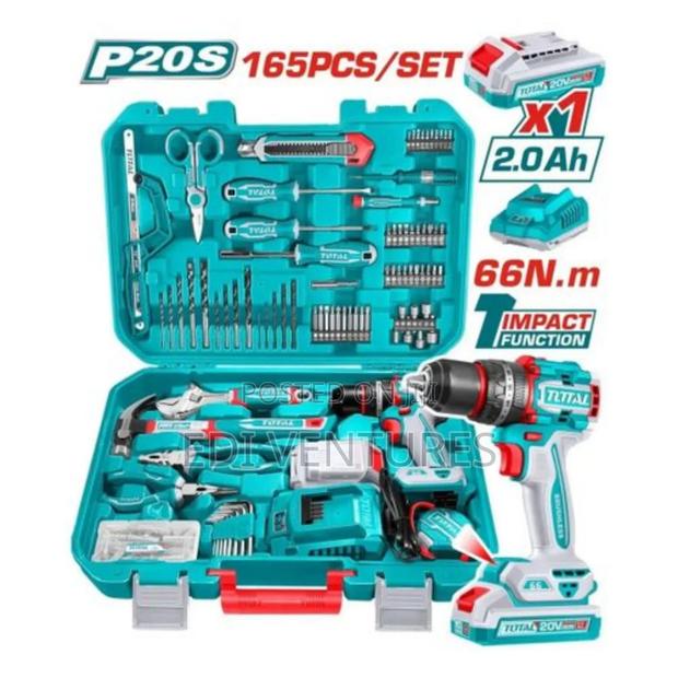 Total 165 PCS Tools Set (Cordless Drill and Tools) · Photo 1