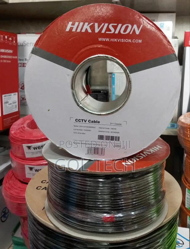 Hikvision Rg59 100m With Power CCTV Cable Full Copper Coaxial · Photo 1
