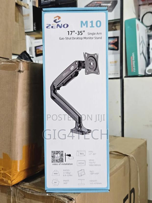 Zeno Single Arm Gas Strut Desktop Monitor Mount and Stand · Photo 1
