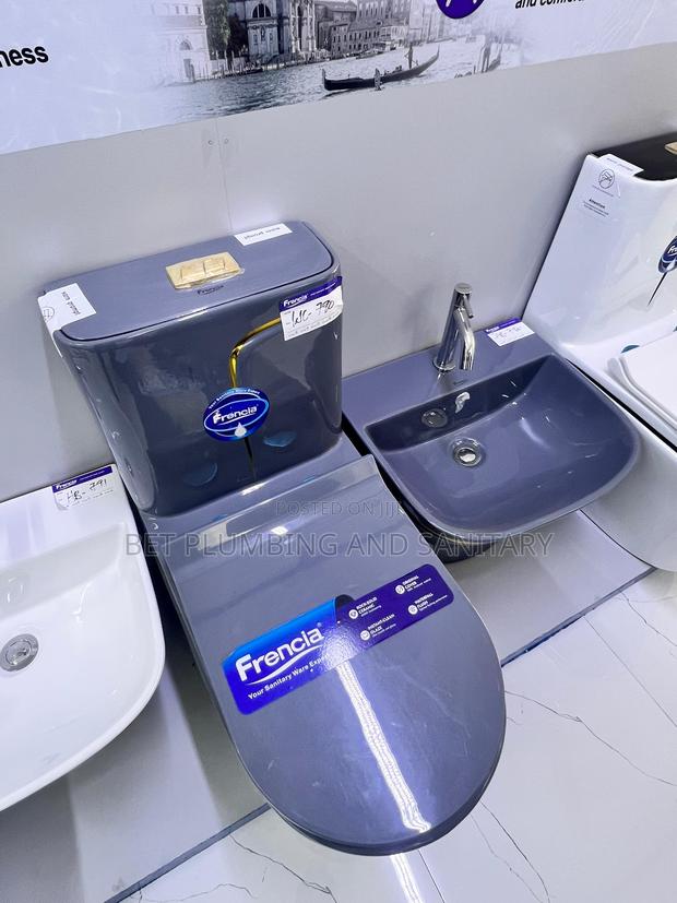 Darkish-Grey Water Closet(Wc)With Combined Hunging_hand Wash_basin · Photo 3