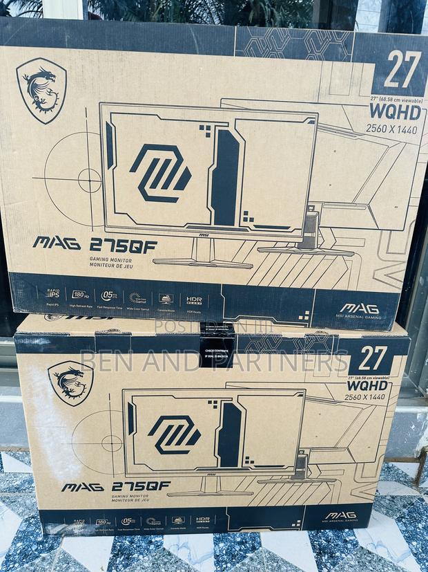 Msi Mag 27”, Qhd, 180hz, Ips, 0.5ms, Hdr, Gaming Monitor · Photo 1