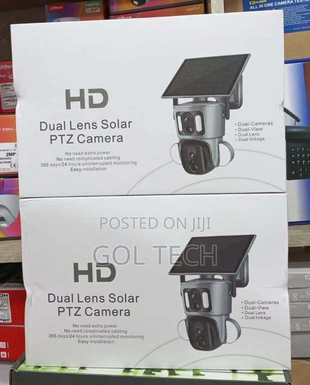 4g Solar Camera Dual Lens PTZ Two Way Audio Camera 8mp Ubox App · Photo 1