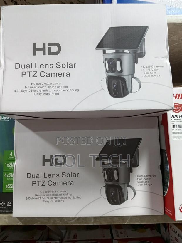 4g Solar Camera Dual Lens PTZ Two Way Audio Camera 8mp Ubox App · Photo 2