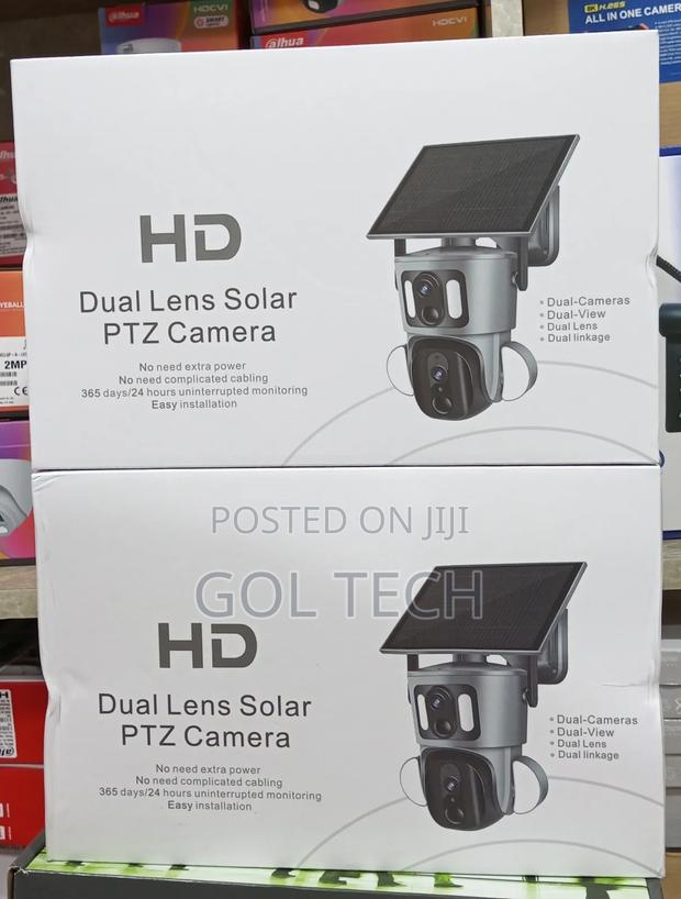 4g Solar Camera Dual Lens PTZ Two Way Audio Camera 8mp Ubox App · Photo 3