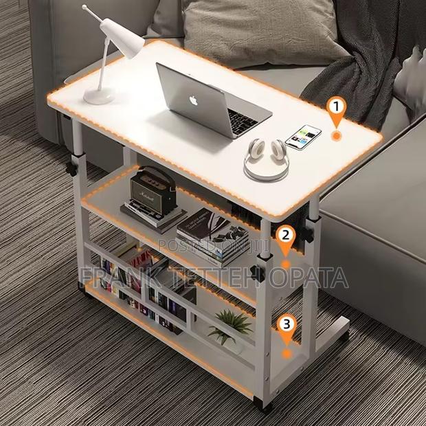 3 Tier Rolling Adjustable Computer Desk · Photo 3