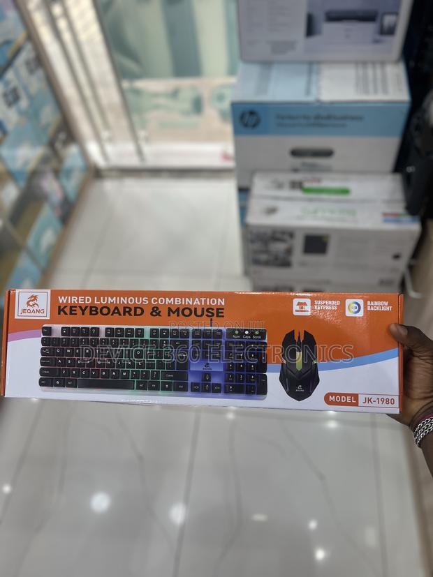 Jk-1980 Wired Luminous RGB Keyboard and Mouse Combo · Photo 1