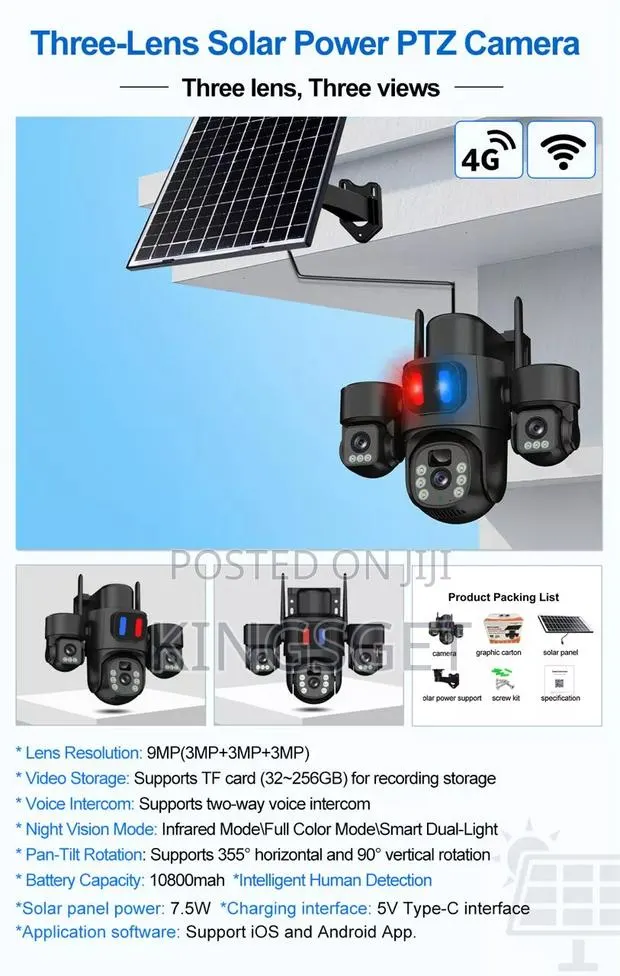 4g Solar CCTV Surveillance Camera Take All Sim Card · Photo 1