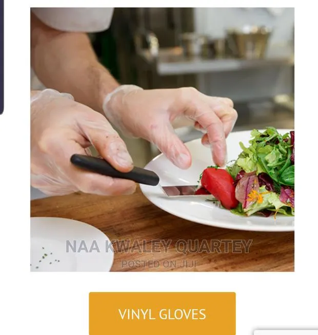 100pcs Food Handling Vinly Gloves · Photo 1