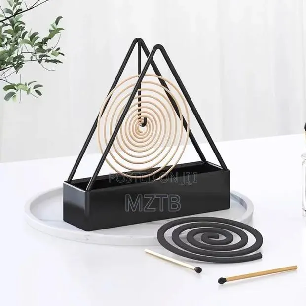 Elegant Triangular Mosquito Coil Holder Incense Burner - Black · Photo 1