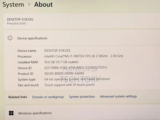 Laptop Dell Precision 5550 16GB Intel Core i7 SSD 512GB · Photo 1