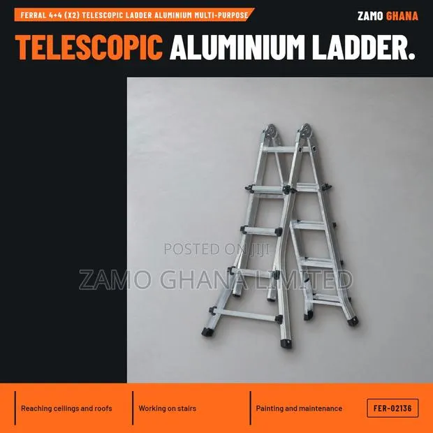 Ferral 4+4 (X2) Telescopic Ladder Aluminium Multi-Purpose - FER-02136 · Photo 1