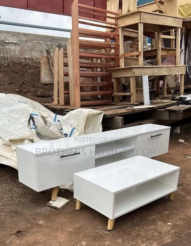 White TV Stand and Center Table · Photo 1