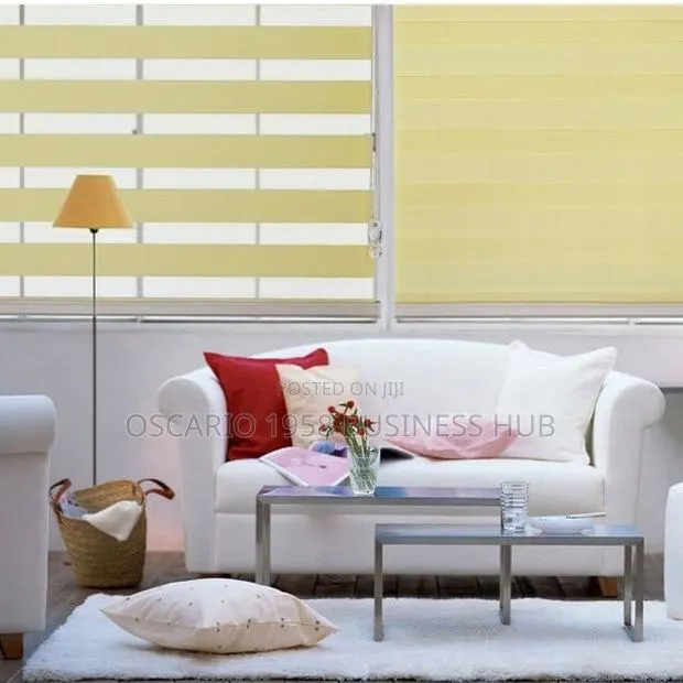 Orange Color Zebra Window Curtain Blinds · Photo 1