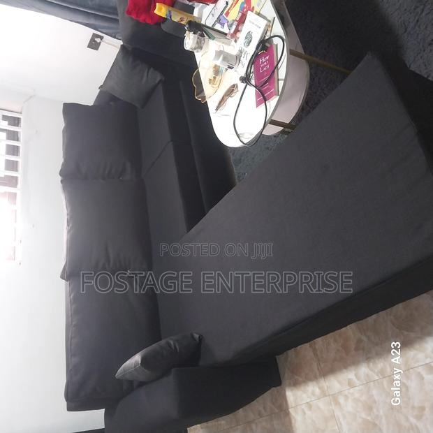 Durable Black L Shape Sofa 7 Seater · Photo 1