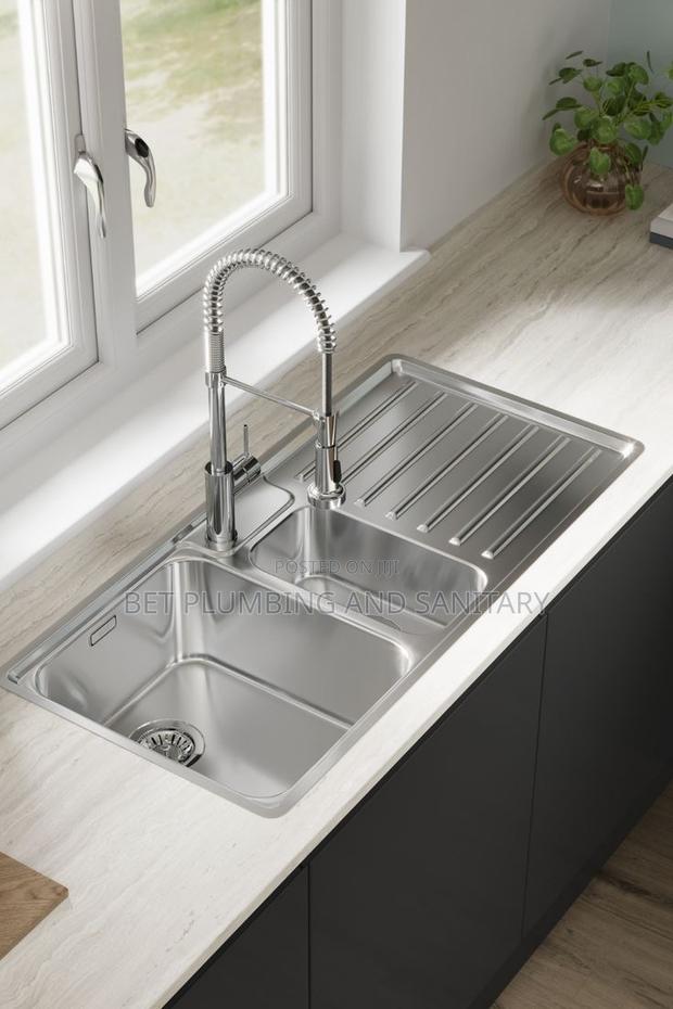 2 Bowl Block Sink With Tap Complete _2b1a Block Sink With Tap_sink · Photo 1