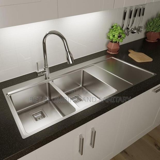 Double Bowl One Arm Cabinet Sink_with Tap Complete_kitchen Sink · Photo 2