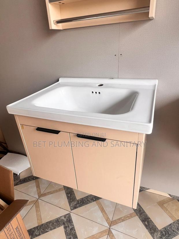 Cream Cabinet Basin With Mirror_50cm_cabinet Basin · Photo 3