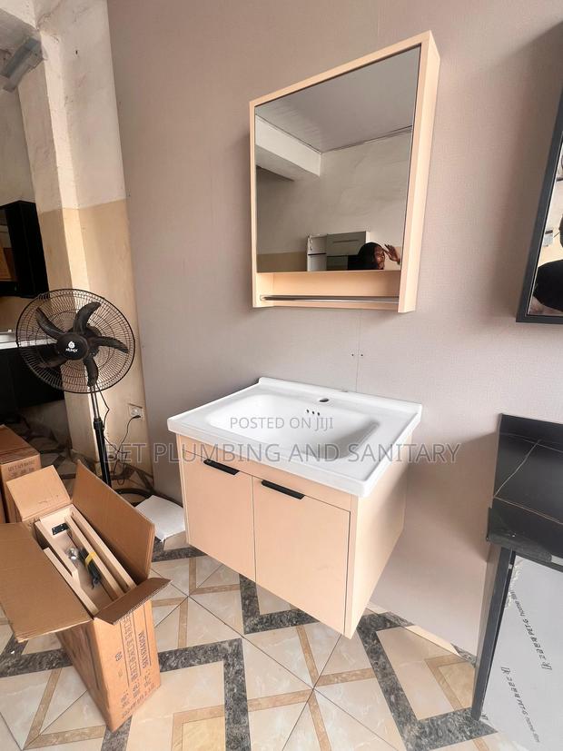 Cream Cabinet Basin With Mirror_50cm_cabinet Basin · Photo 2