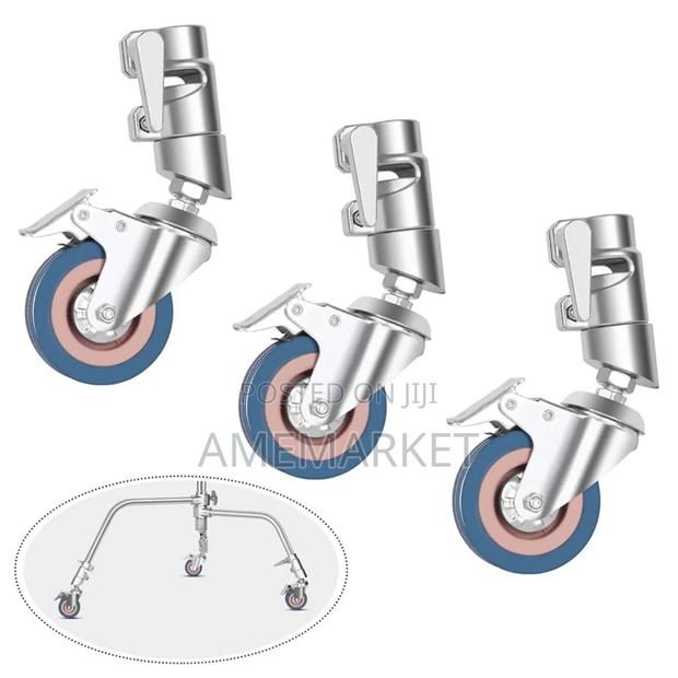 3 Packs Photography Swivel Caster Set Tripod C Stand Rolling Metal · Photo 1