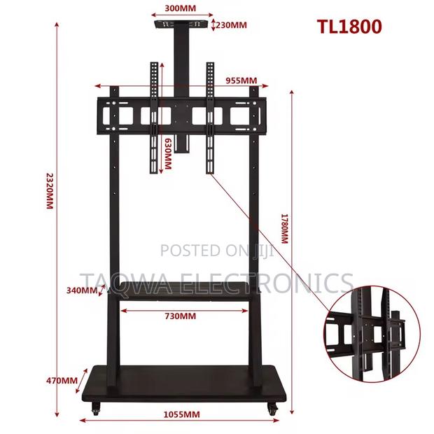 Standing on Wheels Mobile Tv Stand 32-75 Inch · Photo 1