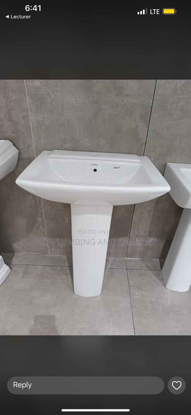 Square Basin and Stand_twyford Hand Wash Basin_square Basin+Pedestal · Photo 1