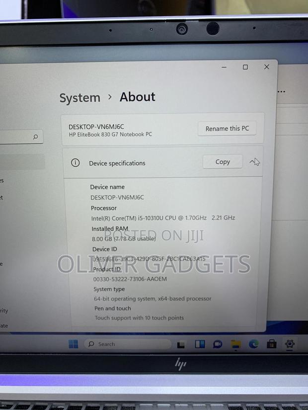 Laptop HP EliteBook 830 G7 8GB Intel Core i5 SSD 256GB · Photo 8