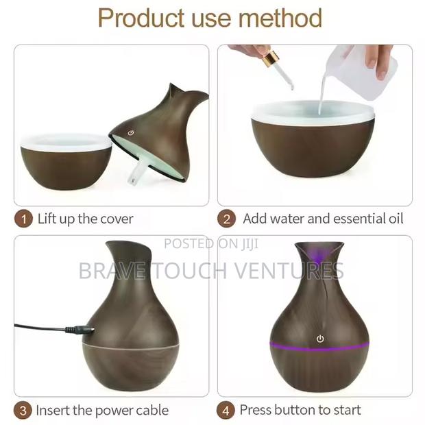 Portable Wood Air Humidifier Cool Mist Oil Diffuser · Photo 3